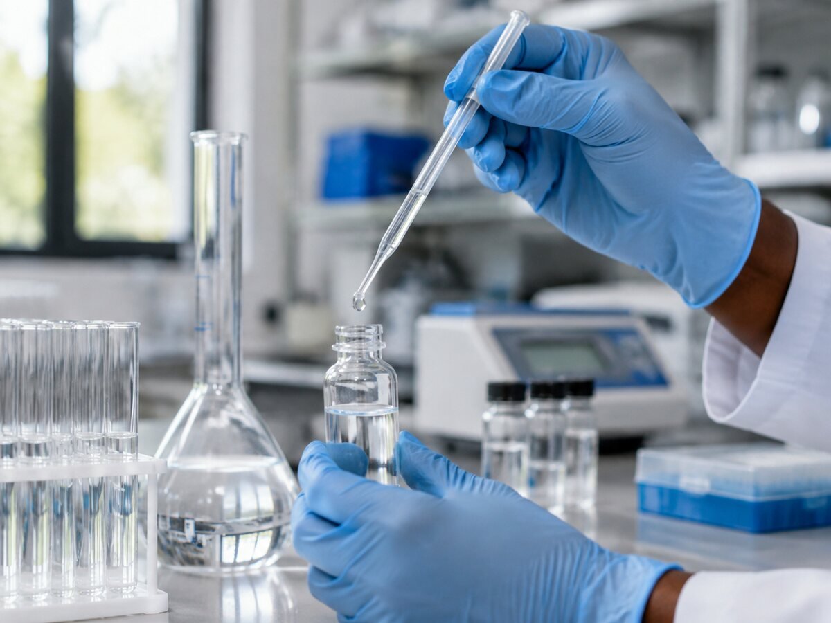 Water quality testing in a laboratory